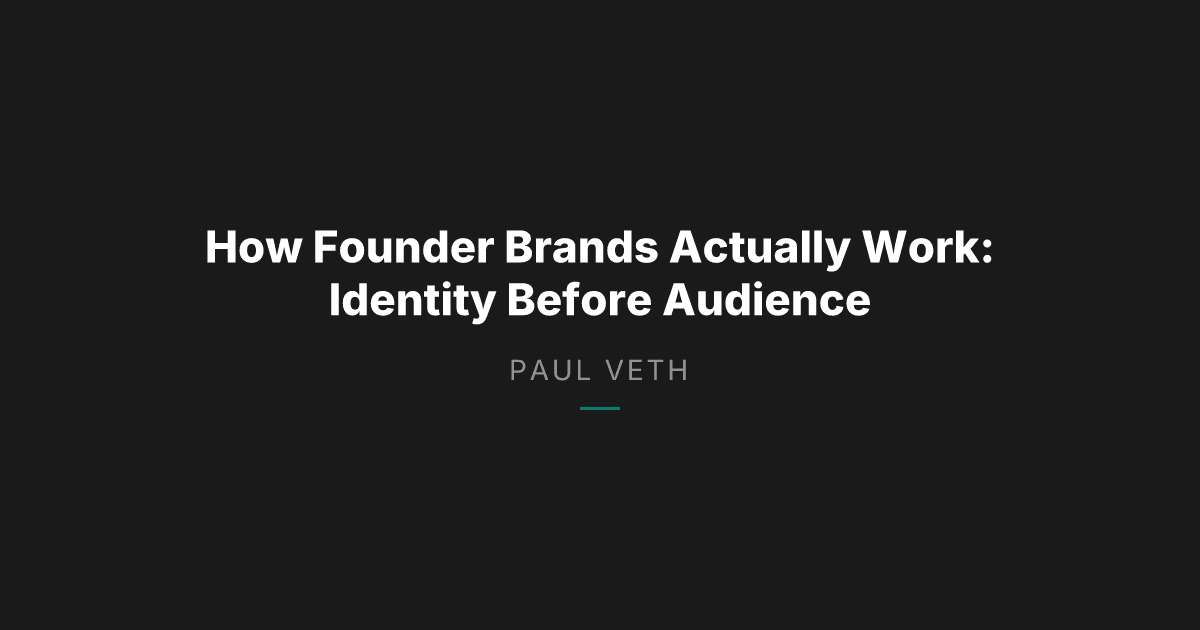 How Founder Brands Actually Work: Identity Before Audience